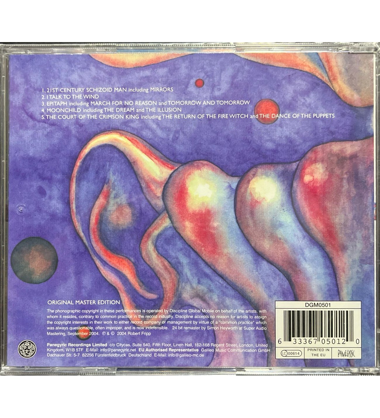 Plak Değildir CD dir) CD King Crimson In the Court of King Crimson CD