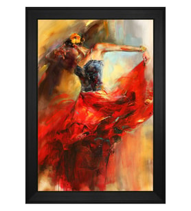 Kadın Motifli Kanvas Tablo 80 x 110 cm Siyah Çerçeve