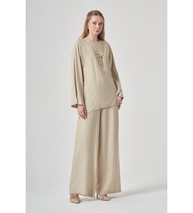 FTZ Women Kadın Rahat Kesim İkili Takım Beige 31445
