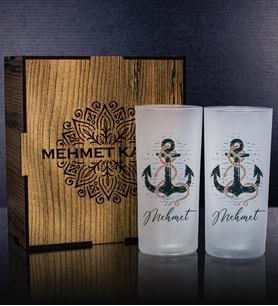 eJOYA Kişiye Özel Kutusunda 2'li Rakı Bardağı Hediye Seti 111306