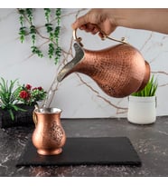 Dmt Copper Gaziantep Bakır El Dövmesi Işlemeli Otantik Sürahi-Bardak Seti (OTANTİK KUTULU)Hediyelik
