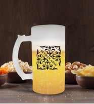 BK Gift Kişiye Özel İsimli Buzlu Cam Bira Bardağı 50cl-10 (Beyaz)
