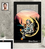 Kişiye Özel Uzay Karikatürlü 3D Ahşap Tablo 30x47 Bay-5