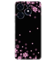 Tecno Spark 10 Pro Kılıf Resimli Desenli Baskılı Silikon Black flowers 1391