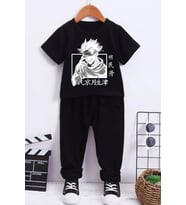 Çocuk Jujutsu Kaisen Alt - Üst Eşofman Takımı (Siyah)