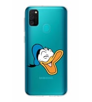Samsung Galaxy M21 Kapak Donald Duck Tasarımlı Şeffaf Silikon Kılıf