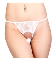 Desire in Motion Özel Ağ Açık Fantezi Kadın Dantel String Tanga (Beyaz)