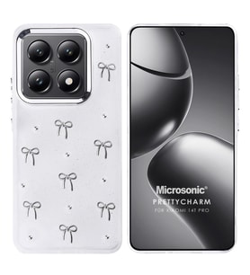 Microsonic Xiaomi Mi 14T Kılıf PrettyCharm Bow (Gümüş)