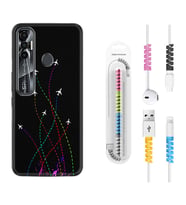 Tecno Spark 6 6 Go 8C 8 Pro 7 7 Pro Kılıf Kablo Koruma Spiral Silikon Line Planet 1736
