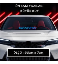 PRİNCESS ön arka cam uyumlu sticker yazı - Büyük boy spor tuning modifiye etiket