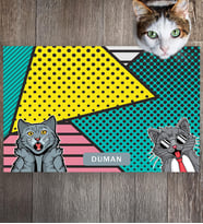 Monnhein Pet Mat – Kişiselleştirilebilir Kaymaz Mama Altlığı, 50x35 cm
