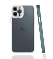 iPhone 12 Pro Kılıf Zore Mima Kenarları Renkli Silikon Kılıf (Koyu Yeşil)