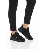 Walkway Siyah Beyaz Fileli Hafif Bağcıklı Unisex Spor Ayakkabı 7001 Omina G (Siyah-Siyah)