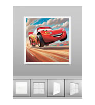 Şimşek Mcqueen Avize, 60x60 Çocuk Odası Avize, 60watt, estetik kare, Yapay Zeka Tasarım Avize, Pist