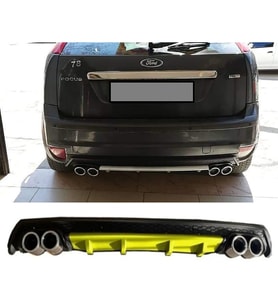 Ford Focus 2 Hatchback Sarı Difüzör Çiftli Yuvarlak Egzoz Görünümlü D Tip Difizör 2004 - 2010