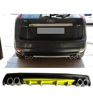 Ford Focus 2 Hatchback Sarı Difüzör Çiftli Yuvarlak Egzoz Görünümlü D Tip Difizör 2004 - 2010