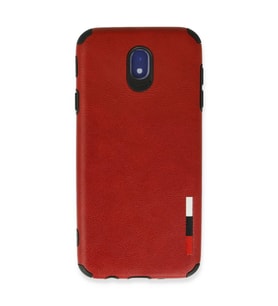 Samsung Galaxy J7 Pro / J730 Kılıf Loop Deri Silikon - Kırmızı