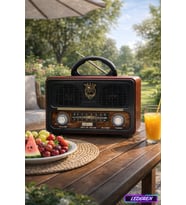 M-111bt Açık Renk Nostaljik Radyo Ahşap Görünümlü Bluetooth Hoparlör Meier Fm Sd Kart Usb Girişi