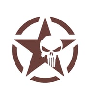 Yıldız Punisher Kurukafa Sticker17x17 Cm Kahverengi