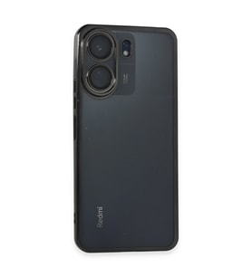 Xiaomi Redmi 13c Kılıf Kamera Korumalı Lensli Silikon - Siyah