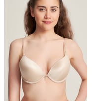 Le Jardin Valeria Biyeli Taşlı Mikro Push-up Arkası İp Detaylı Sütyen - 7007 (Bej)