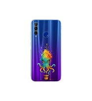 Honor 20 Lite ile uyumlu Splash ahtapot tasarımlı şeffaf silikon kılıf