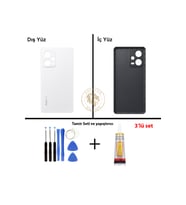 Xiaomi Redmi Note 12 Pro 4G Kutup Beyazı Uyumlu Arka Kapak + Yapıştırıcı ve Vida Seti