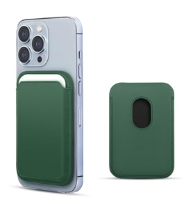 Microsonic Apple iPhone 14 Pro Max Leather Wallet MagSafe Yeşil