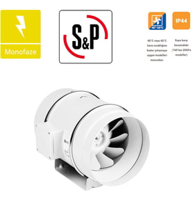 Soler & Palau TD 500/150 Plastik Yuvarlak Kanal Tipi Fan Ø 150mm 580 m³/h Sessiz Tasarruflu AGMair agm sp Havalandırma Fanı