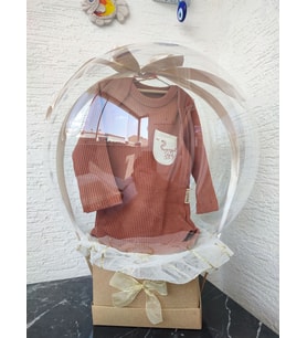 Büyülü Balon-Bebek Zıbın Takımı Taba Doğum Tebrik Günü Hediye Kutusu