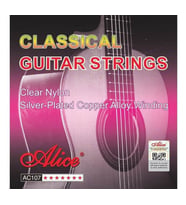 Alice AC107 Klasik Gitar Tel Takımı (Orta Seviye - Hard Tension)  Yüksek Tansiyon, Gümüş Kaplama Baslar, Kristal Naylon Tizler, Gür ve Net Ses  Ölçüler: 4/4 Standart Klasik Gitar