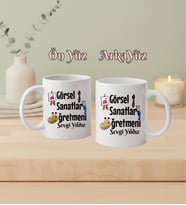 Kişiye Özel Görsel Sanatlar Öğretmeni Kupa Bardak