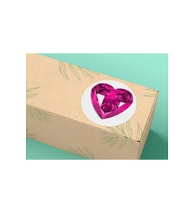 Mor Kalp Etiketi Yuvarlak Mat Çıkartma Diamond Valentine's Day Series Round Sticker 4 Cm (40 Adet)
