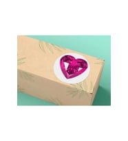 Mor Kalp Etiketi Yuvarlak Mat Çıkartma Diamond Valentine's Day Series Round Sticker 4 Cm (40 Adet)