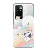 Redmi 10 2022 Uyumlu Sevimli Köpek Desenli Şeffaf Telefon Kılıfı