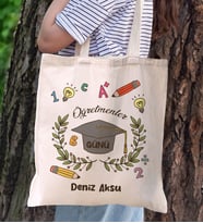 BK Gift Kişiye Özel Öğretmenler Günü Tasarımlı Kanvas Bez Çanta- 16, Öğretmene Hediye, Öğretmenler Günü