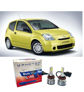Citroen C2 Led Xenon Uzun + Kısa Far Ampulü H4 Duo Yeni Seri Beyaz