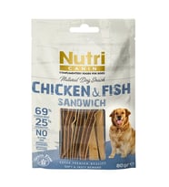 Nutri Canin Tahılsız 80 Gr Tavuk Balık Etli Sandvic Köpek Ödülü 14 Adet
