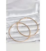 316L Çelik Gold Renk 70 mm Kadın Halka Küpe - TJ-BKP11687