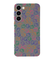 Samsung Galaxy S23 Plus Uyumlu Lansman Kılıf Hello Kitty Tasarımlı İçi Kadife Kapak-Gri (Şeffaf)