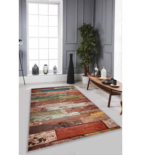 Çok Renkli 3D Üç Boyutlu Kaymaz Tabanlı Dekoratif Halı RV371 - 100 x 160 cm