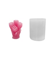 Tahtakale Toptancı Silikon 3D 6 G ü llü Çiçek Buketi Mum Kalıbı