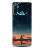 Realme 5i 5 Pro 6i 7 Pro 8 Kılıf Desemli Silikon Ay ve Kız 1720