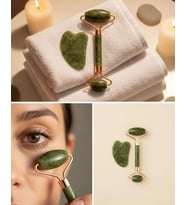 Yeşim Taşı Yüz Bakım Seti Çift Başlıklı Roller Ve Gua Sha