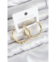 Pirinç Halka Model Gold Renk Kadın Küpe (Altın)