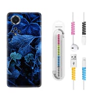 Huawei Nova Y70 Y90 Nova 9 SE  Kılıf Kablo Koruma Spiral Silikon Blue Foid 1628