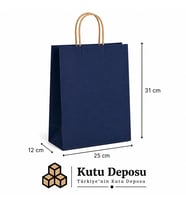 25x31x12 cm Kraft Lacivert Poşet (25 ADET)