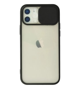Durukar® iPhone 12 Kılıf Palm Buzlu Kamera Sürgülü Silikon - Siyah