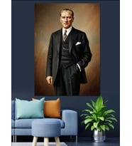Mustafa Kemal Atatürk Dekoratif Kanvas - Mdf Ahşap Tablo