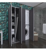Kenzlife çamaşır-kurutma makinesi dolabı kapaklı yaromira gri 180*120*60 banyo arkalıksız (Karışık)